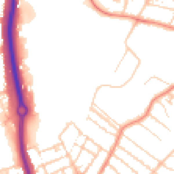 Daytime road noise heatmap for ME14 2PF