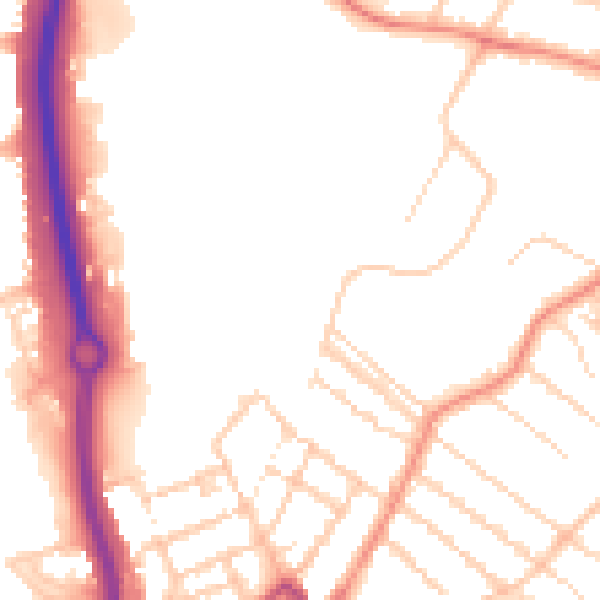 Daytime road noise heatmap for ME14 2PG
