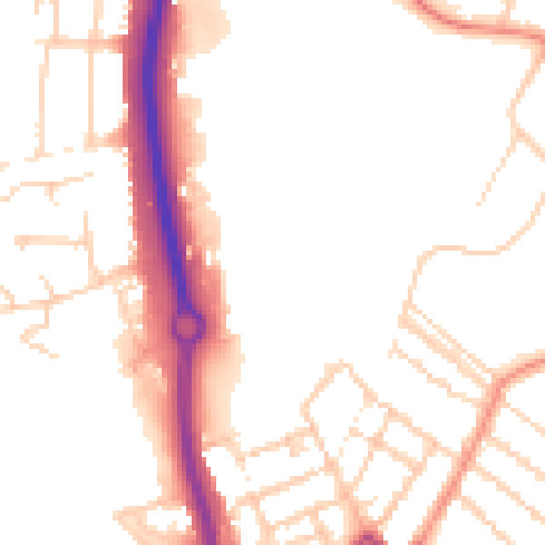 Daytime road noise heatmap for ME14 2PL
