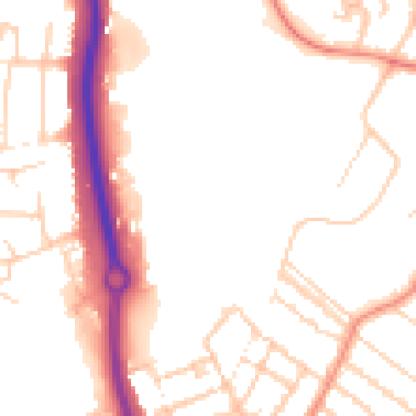 Daytime road noise heatmap for ME14 2PP