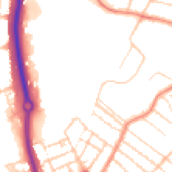 Daytime road noise heatmap for ME14 2PQ