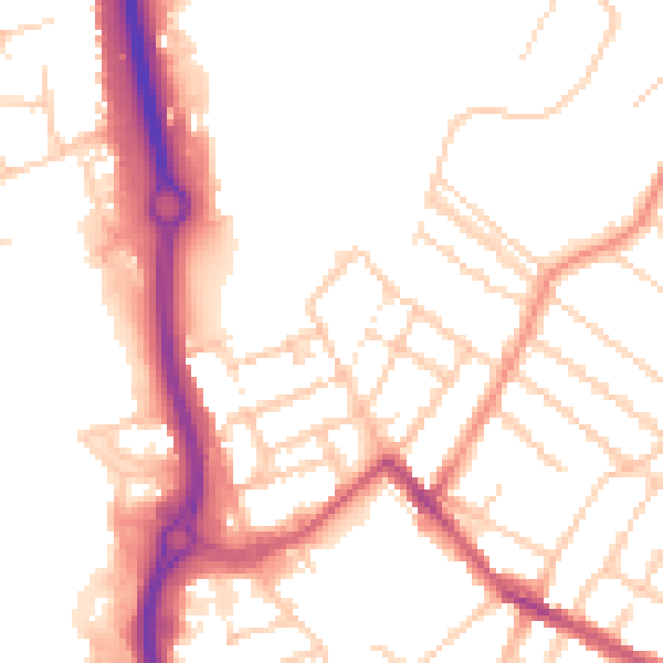 Daytime road noise heatmap for ME14 2RS