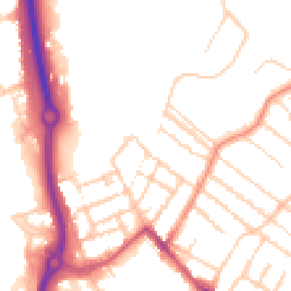 Daytime road noise heatmap for ME14 2RU