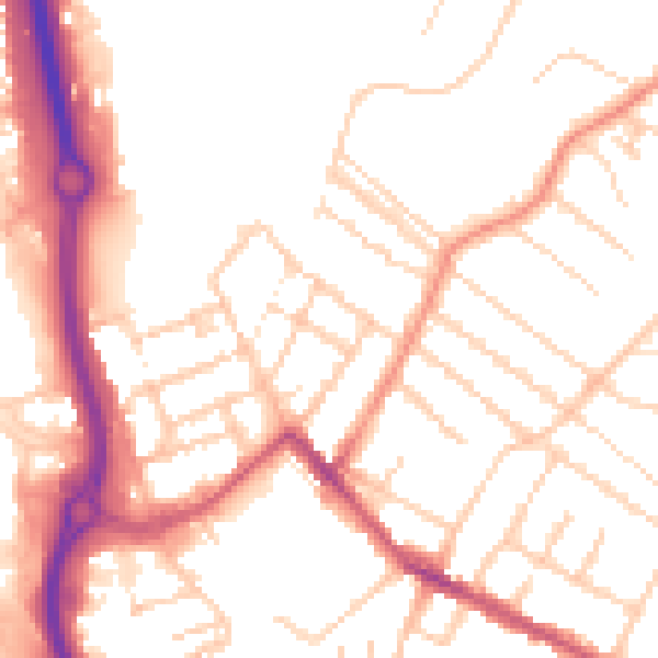 Daytime road noise heatmap for ME14 2SL
