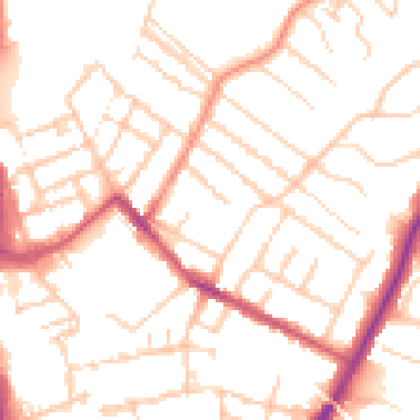 Daytime road noise heatmap for ME14 2UG