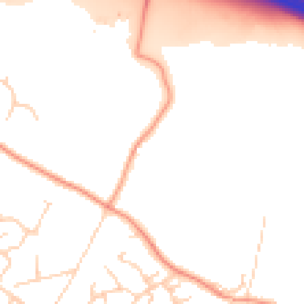 Daytime road noise heatmap for ME14 3PW
