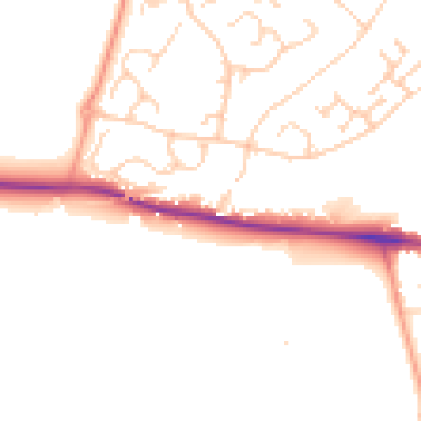 Daytime road noise heatmap for ME14 4AA
