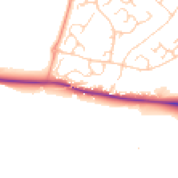 Daytime road noise heatmap for ME14 4AE