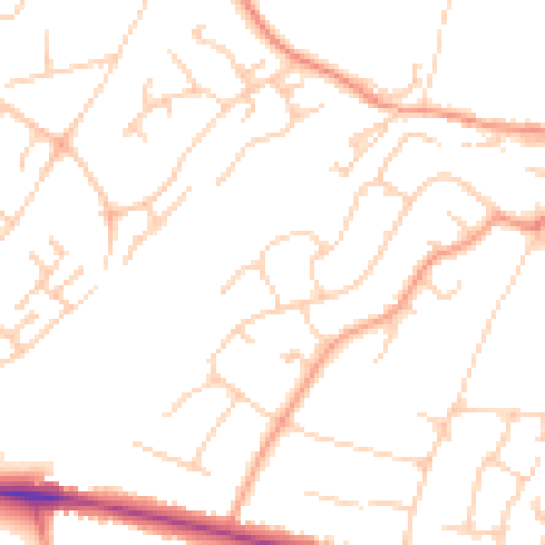 Daytime road noise heatmap for ME14 4AL