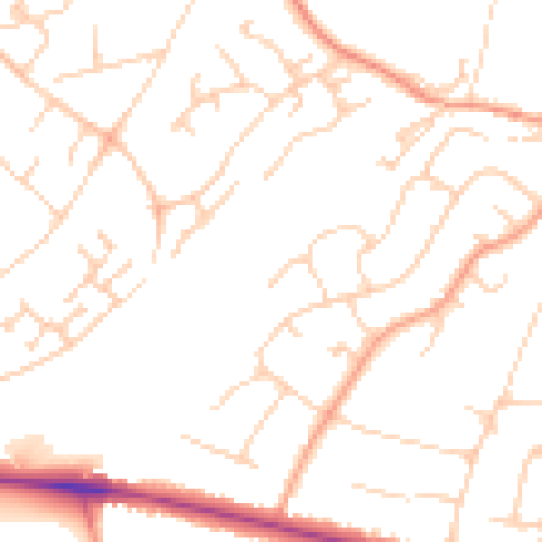 Daytime road noise heatmap for ME14 4AN