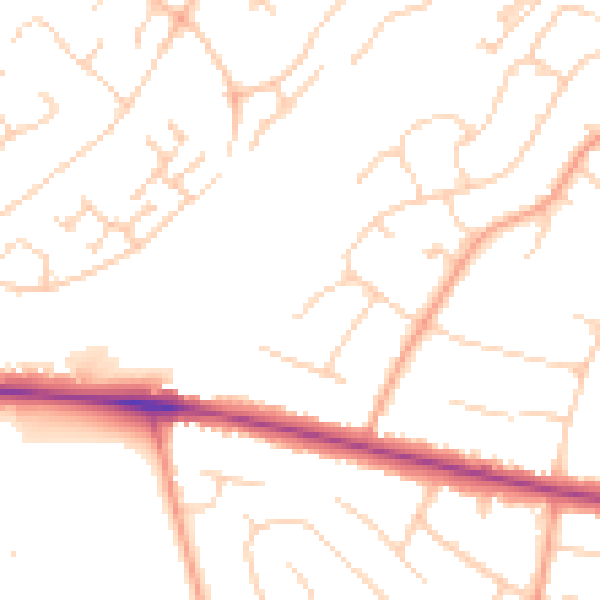 Daytime road noise heatmap for ME14 4BA