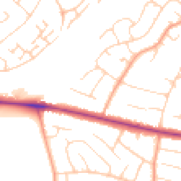 Daytime road noise heatmap for ME14 4BB