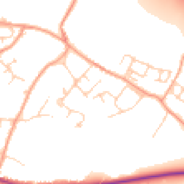 Daytime road noise heatmap for ME14 4BF
