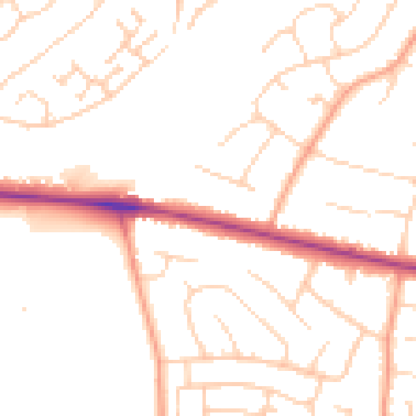 Daytime road noise heatmap for ME14 4BP