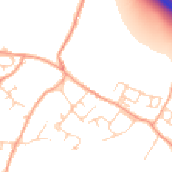 Daytime road noise heatmap for ME14 4DU