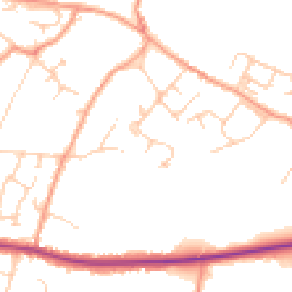 Daytime road noise heatmap for ME14 4EF