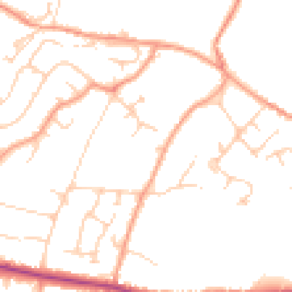 Daytime road noise heatmap for ME14 4FB