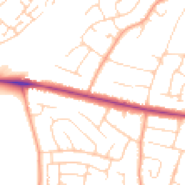 Daytime road noise heatmap for ME14 4GA