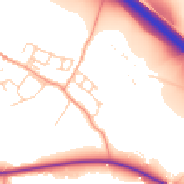 Daytime road noise heatmap for ME14 4GB