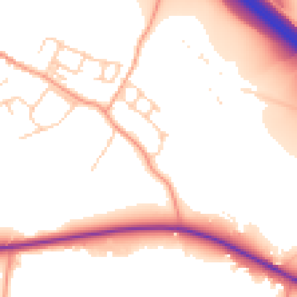 Daytime road noise heatmap for ME14 4HN
