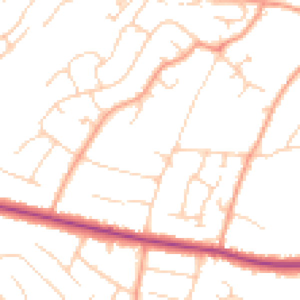 Daytime road noise heatmap for ME14 4JD