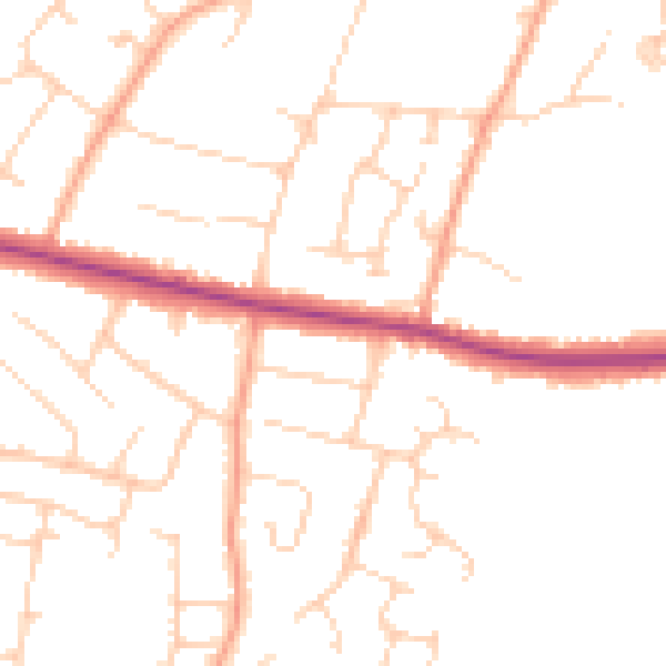 Daytime road noise heatmap for ME14 4LX