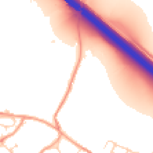 Daytime road noise heatmap for ME14 4PL