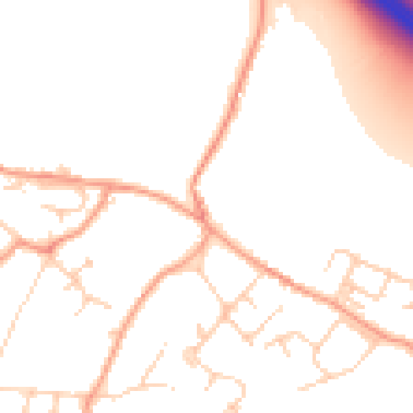 Daytime road noise heatmap for ME14 4QZ