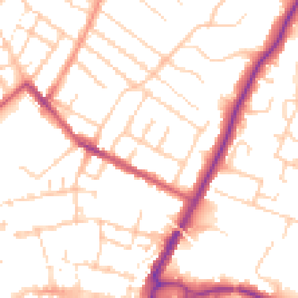 Daytime road noise heatmap for ME14 5AH