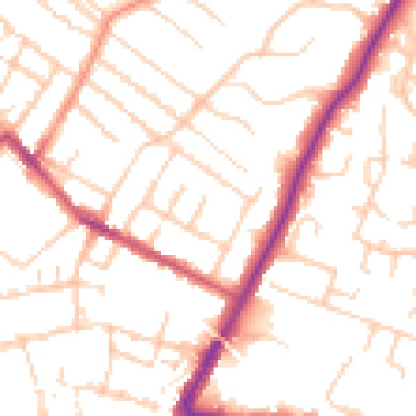 Daytime road noise heatmap for ME14 5AJ