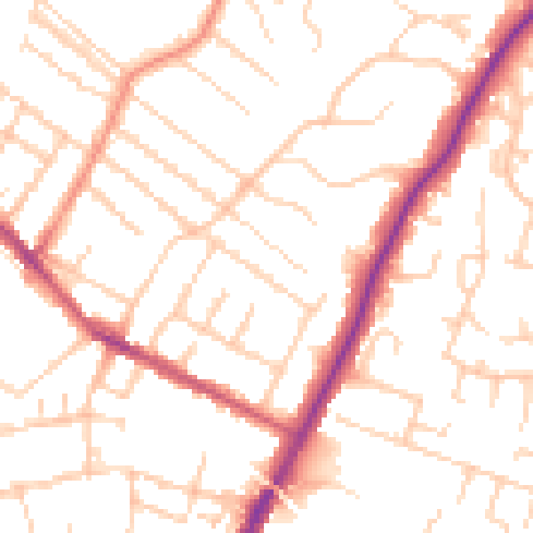Daytime road noise heatmap for ME14 5AS