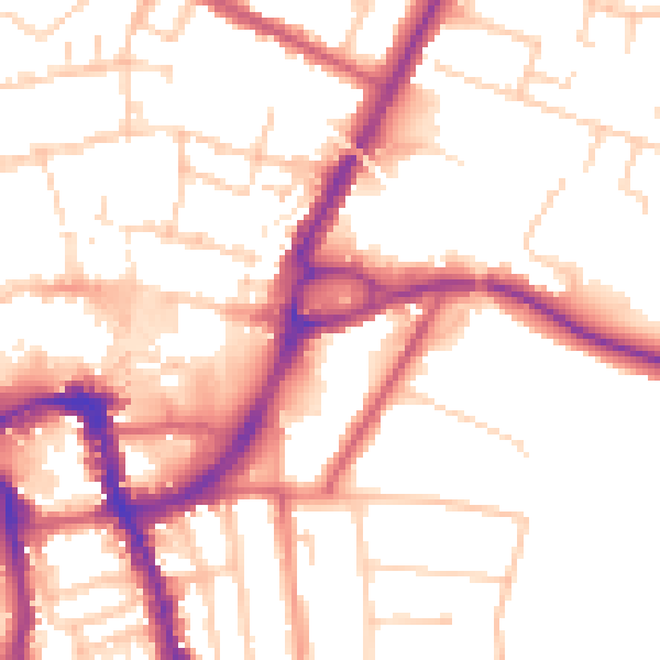 Daytime road noise heatmap for ME14 5DG