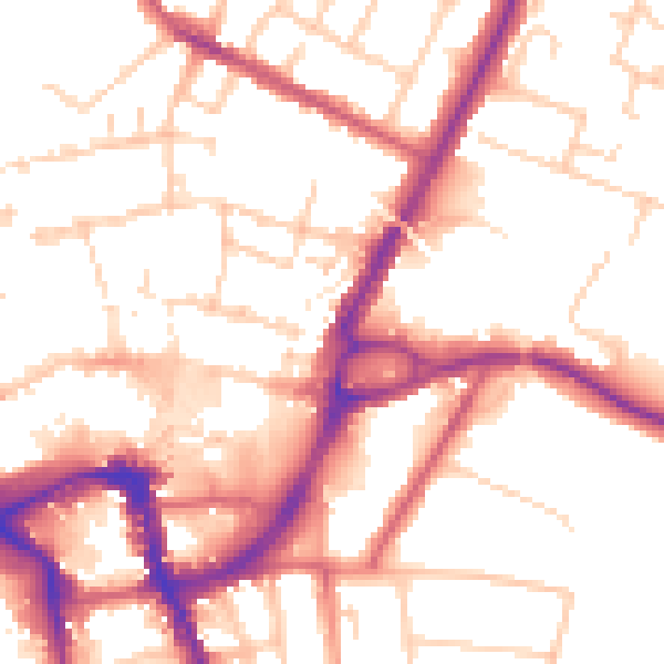 Daytime road noise heatmap for ME14 5DY
