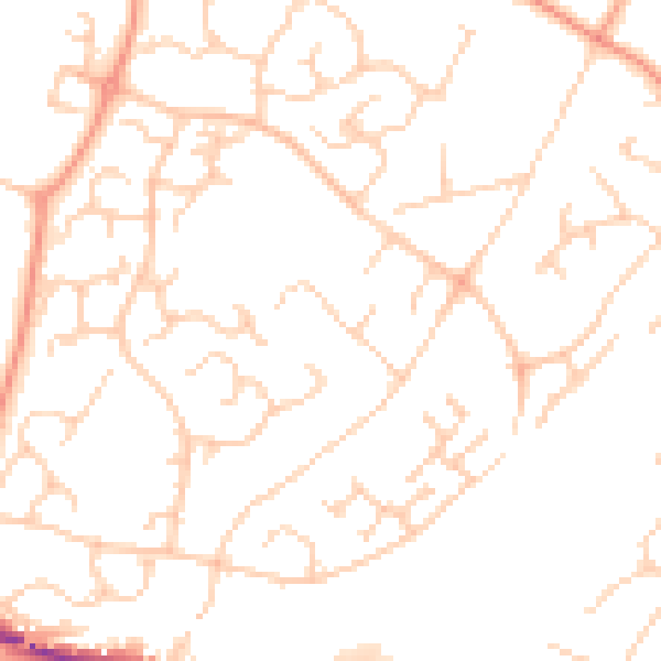 Daytime road noise heatmap for ME14 5JW