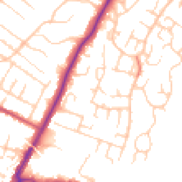 Daytime road noise heatmap for ME14 5NG