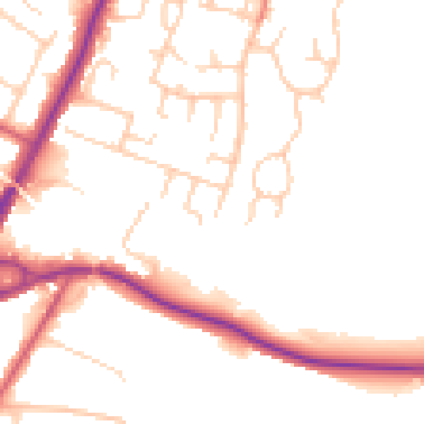 Daytime road noise heatmap for ME14 5PA