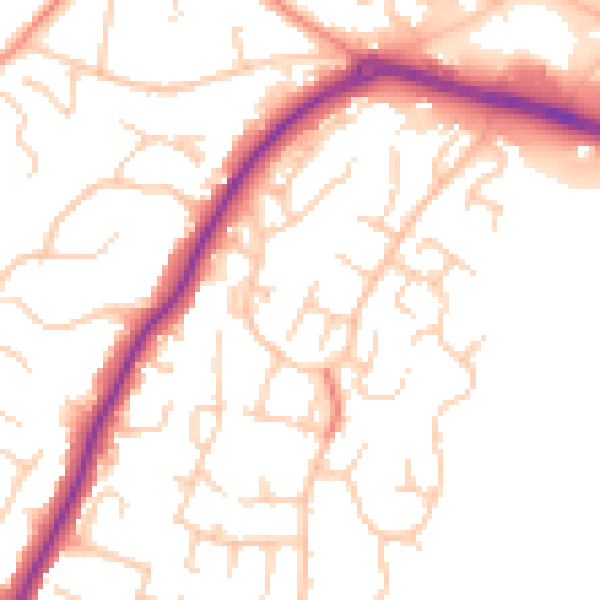 Daytime road noise heatmap for ME14 5QF