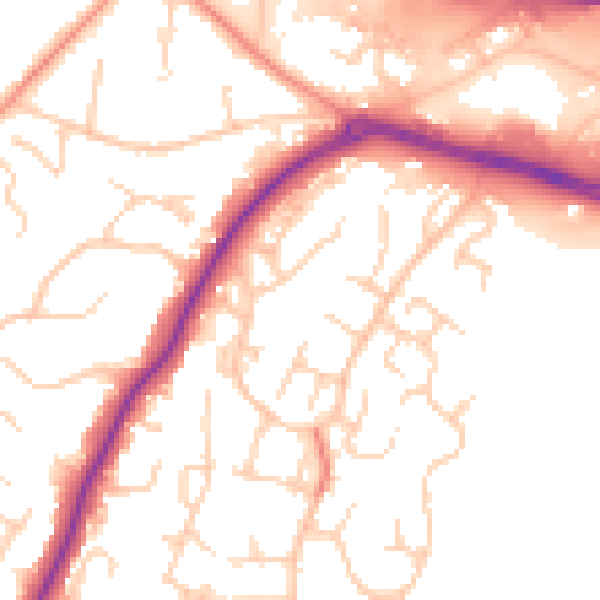 Daytime road noise heatmap for ME14 5QU