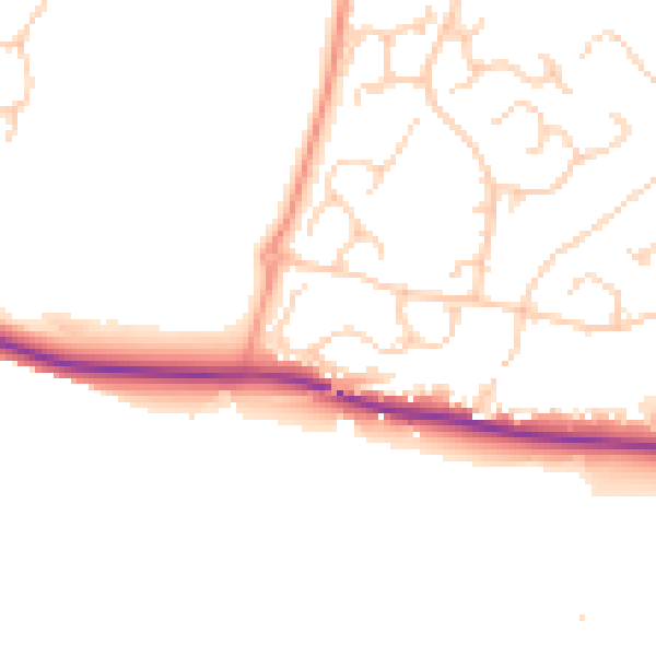 Daytime road noise heatmap for ME14 5SY