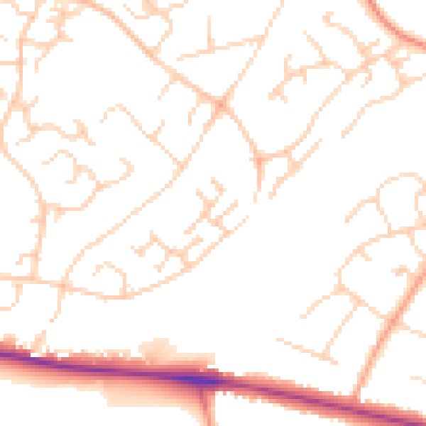 Daytime road noise heatmap for ME14 5TH