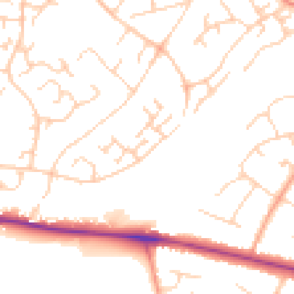 Daytime road noise heatmap for ME14 5TJ