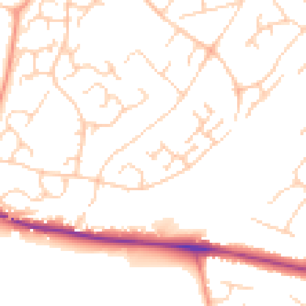 Daytime road noise heatmap for ME14 5TW