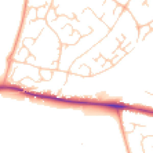 Daytime road noise heatmap for ME14 5UJ