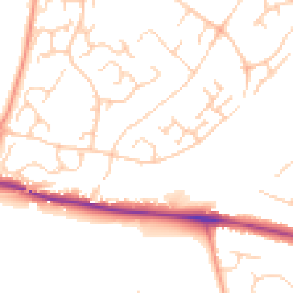 Daytime road noise heatmap for ME14 5UL