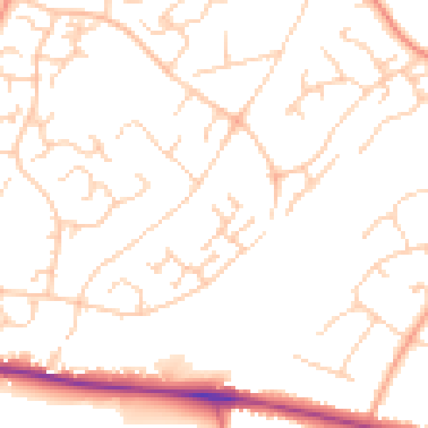 Daytime road noise heatmap for ME14 5UX