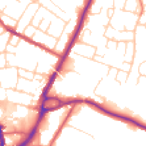 Daytime road noise heatmap for ME14 5XA