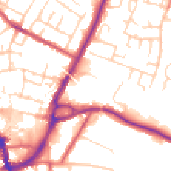 Daytime road noise heatmap for ME14 5YA