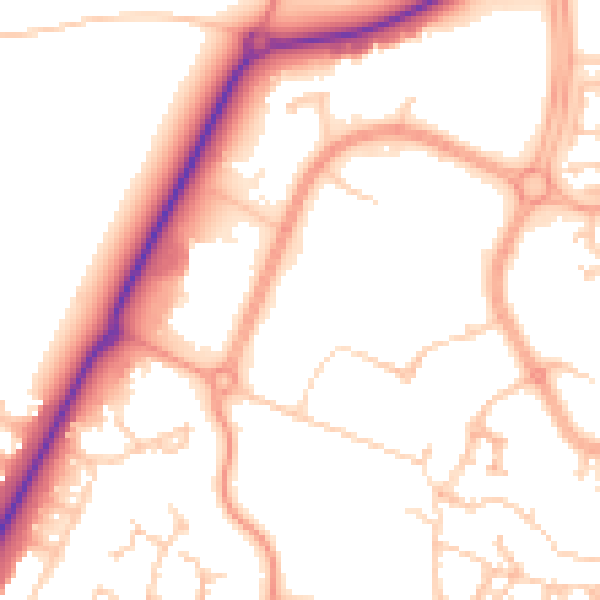 Daytime road noise heatmap for ME19 4AR