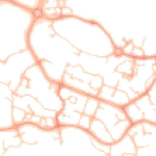 Daytime road noise heatmap for ME19 4BX