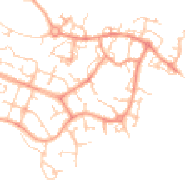 Daytime road noise heatmap for ME19 4DL